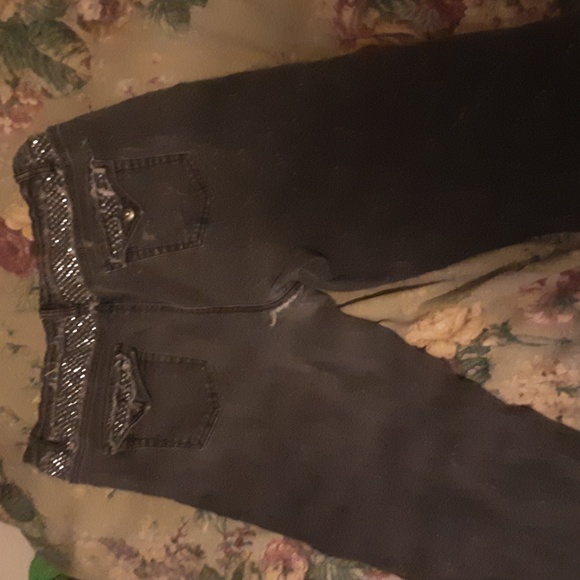 DG2 Embellished studded Acid Washed Distressed Jeans Plus size Woman's 16 - Picture 7 of 12